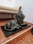Уникална голяма антикварна бронзова френска фигура пластика статуетка , снимка 7