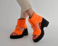 Летни боти- оранжеви с черно ходило - LB50, снимка 2