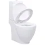 Керамичен моноблок тоалетна чиния кръгла долно оттичане бяла, снимка 6