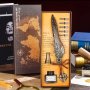 Луксозен комплект с писалка с перо и мастилница, снимка 1 - Други ценни предмети - 43480141