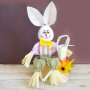 2069 Великденска украса Седнал заек с кошничка, снимка 2