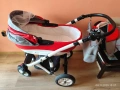 Бебешка количка 3 в 1 със столче за кола Karwala – Сиво и Червено, снимка 7