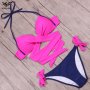 Нов секси дамски бански костюм бикини Сутиен цветен за момичета Комплект с подплънки Плажен нова мо, снимка 14