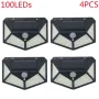 Промоция - 4 Броя  Водоустойчиви Соларни лампи 100LED  "Датчик за движение, снимка 3