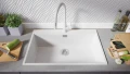 Бяла Кухненска Мивка от гранит Осло 80 XXL Top 780 x 500 mm, снимка 2