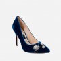 НАМАЛЕНИ!!!Дамски обувки на ток WHITE HOUSE BLACK MARKET Olivia Velvet, снимка 1 - Дамски обувки на ток - 38321984