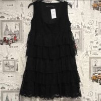 Черна рокля с дантела Zara 38-M-30лв.НОВА, снимка 1 - Рокли - 39460214