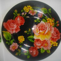 Нови Стъклени Цветни Чинии-2 бр-ф195/200мм-Декоративни-Lovery Garden Gratefue-AURORA, снимка 6 - Чинии - 39641793