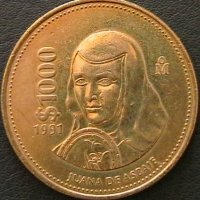 1000 песо 1991, Мексико, снимка 1 - Нумизматика и бонистика - 28311713