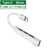 Type-C To USB 3.0 Хъб HUB за Lenovo Macbook HP смартфони и др., снимка 4 - Кабели и адаптери - 35237232