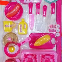 Детски готварски комплект в розово, снимка 1 - Кукли - 38737487