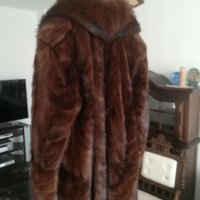 Ново кожено палто от цели норки, размер 44 -46: дължина 110см., снимка 1 - Палта, манта - 43895365