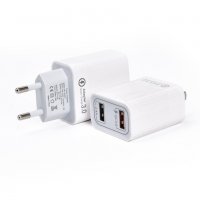 Двойно USB бързо зарядно устройство 30 W QC (3.0 & 5V 2.4A), снимка 1 - Оригинални зарядни - 40053017