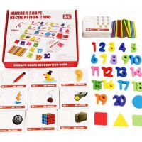  Ново! Дървена игра с пръчици, карти, дървени числа и елементи, снимка 1 - Образователни игри - 34853796