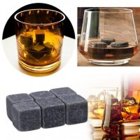 Кубчета за Изстудяване Whiskey Stones Whisky Каменни Ледчета Уиски Ракия Джин Водка Мартини Коктейли, снимка 3 - Сервизи - 37399365