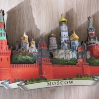 Автентичен дървен 3D магнит от Москва, Русия-серия-, снимка 4 - Колекции - 39248000