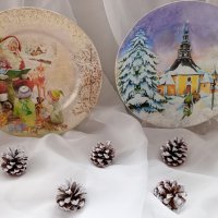 Коледни сувенирни порцеланови чинии , снимка 5 - Декорация за дома - 43252538