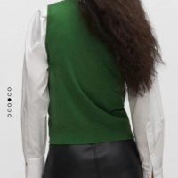 Елек MANGO Sразмер зелен фино плетиво жилетка пуловер , снимка 5 - Жилетки - 43543732