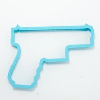 Пистолет оръжие пластмасов резец форма фондан тесто бисквитки, снимка 1 - Форми - 43956951