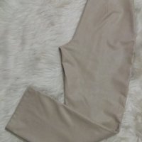 Кожен панталон в цвят слонова кост с висока талия и широк прав крачол , снимка 5 - Панталони - 43569750