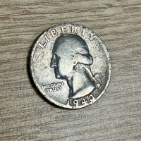 1/4 долар (Quarter Dollar) 1943 г, САЩ - сребърна монета, снимка 1 - Нумизматика и бонистика - 44893528