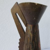 Дървена ваза с рисунка, стара, снимка 2 - Други - 40211722