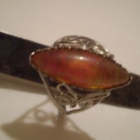 Стар РУСКИ филигранен пръстен със конячен  кехлибар , снимка 6 - Антикварни и старинни предмети - 35218427
