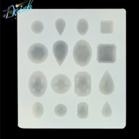 Капки елипс кръг квадрат релефни камъни диаманти силиконов молд форма фондан смола бижу шоколад и др, снимка 1 - Форми - 27816278