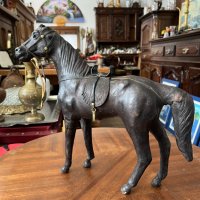 Стара кожена фигура от кон. №3650, снимка 3 - Антикварни и старинни предмети - 40078203