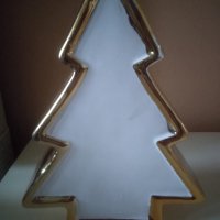 Порцеланова елха Бяло и злато , снимка 2 - Декорация за дома - 43254213