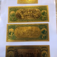 Пълен комплект позлатени сувенирни банкноти-USA, снимка 2 - Нумизматика и бонистика - 43785175