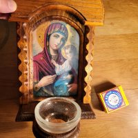 Старинен православен иконостас дърворезба  Богородица и младенеца - 27х 16 см - притежавайте този ик, снимка 5 - Антикварни и старинни предмети - 40352663