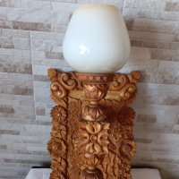 Стара дърворезба с лампа - ловни мотиви - 62/28см , снимка 6 - Антикварни и старинни предмети - 43711187