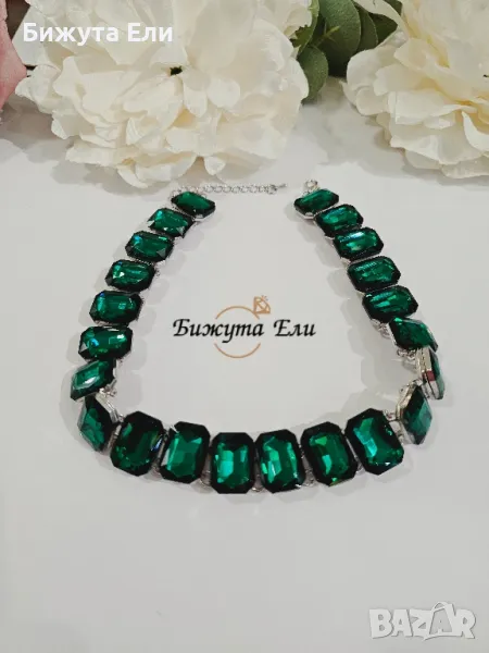 Чокър зелени кристали , снимка 1