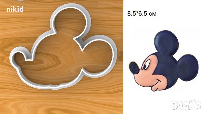 Мики Маус муцунка пластмасов резец форма фондан тесто бисквитки, снимка 1