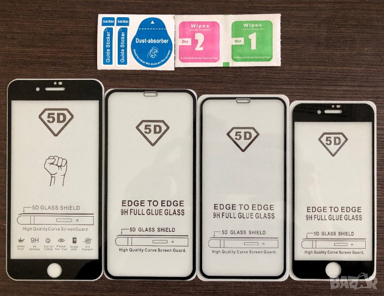 5D стъклен протектор цял екран Iphone 6,6S,7,8,Plus,X,XS,MAX,11, Pro , снимка 1