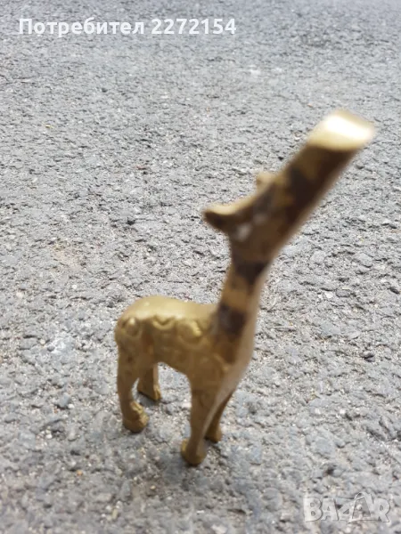 Бронзова статуетка пластика жираф, снимка 1