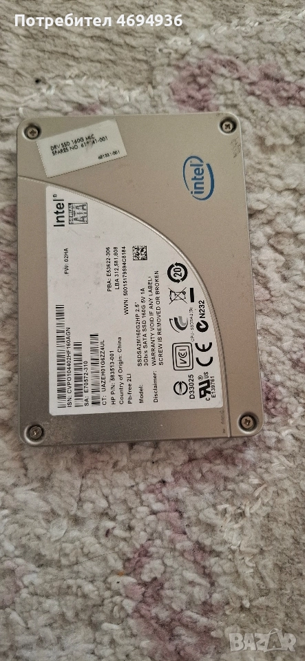 ssd intel 160GB , снимка 1