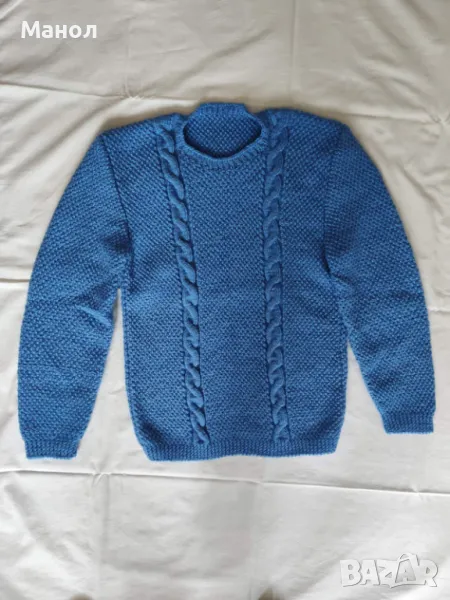 Мъжки пуловер син, снимка 1