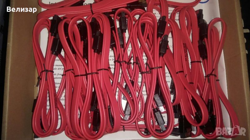SATA кабели, чисто нови - червени/черни, снимка 1