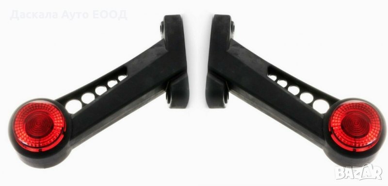 1 бр. ЛЕД LED рогчета габарити червено/бяло косо 24V , PAD404 , снимка 1