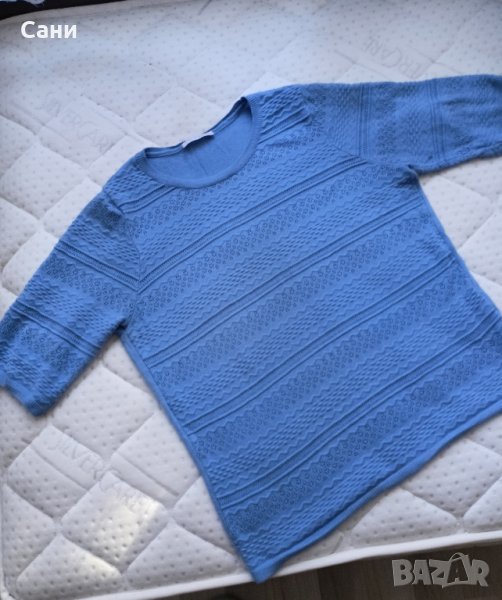 Синя блуза с къс ръкав, снимка 1
