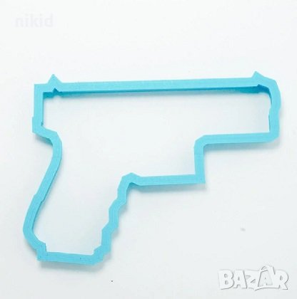 Пистолет оръжие пластмасов резец форма фондан тесто бисквитки, снимка 1