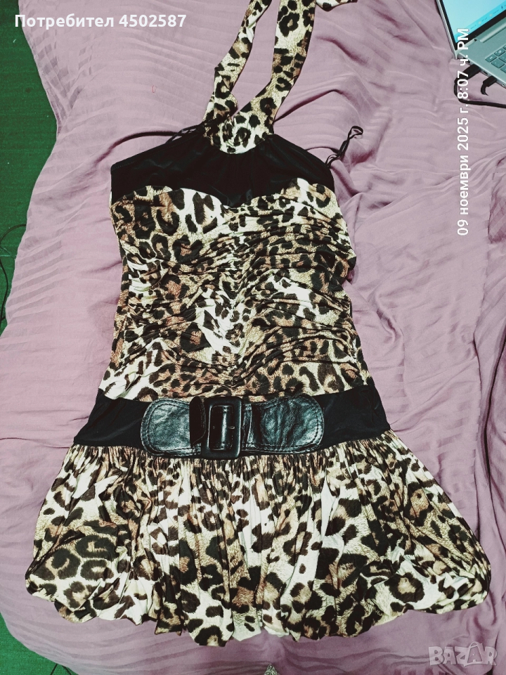 Леопардова къса рокля/туника от Goddess London, снимка 1