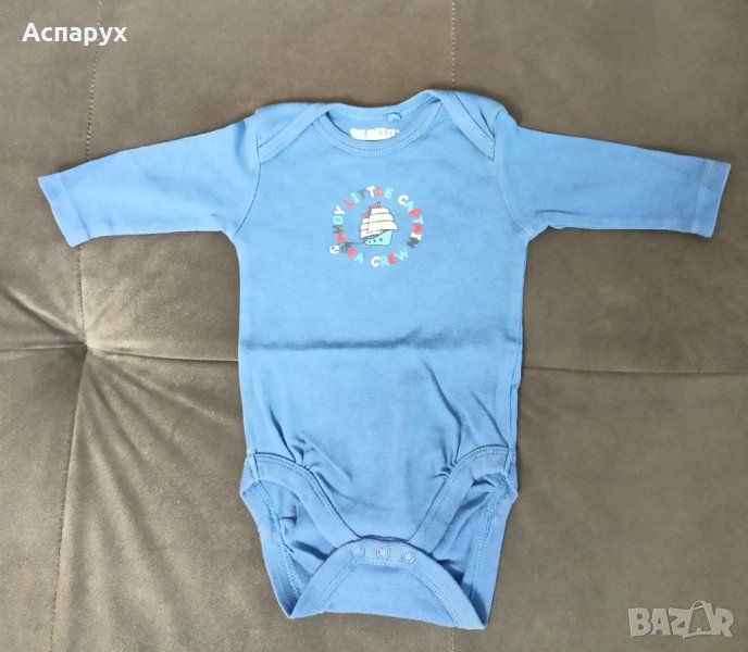 Бебешко памучно боди с дълъг ръкав марка LUPILU за деца 0-3 месеца, снимка 1