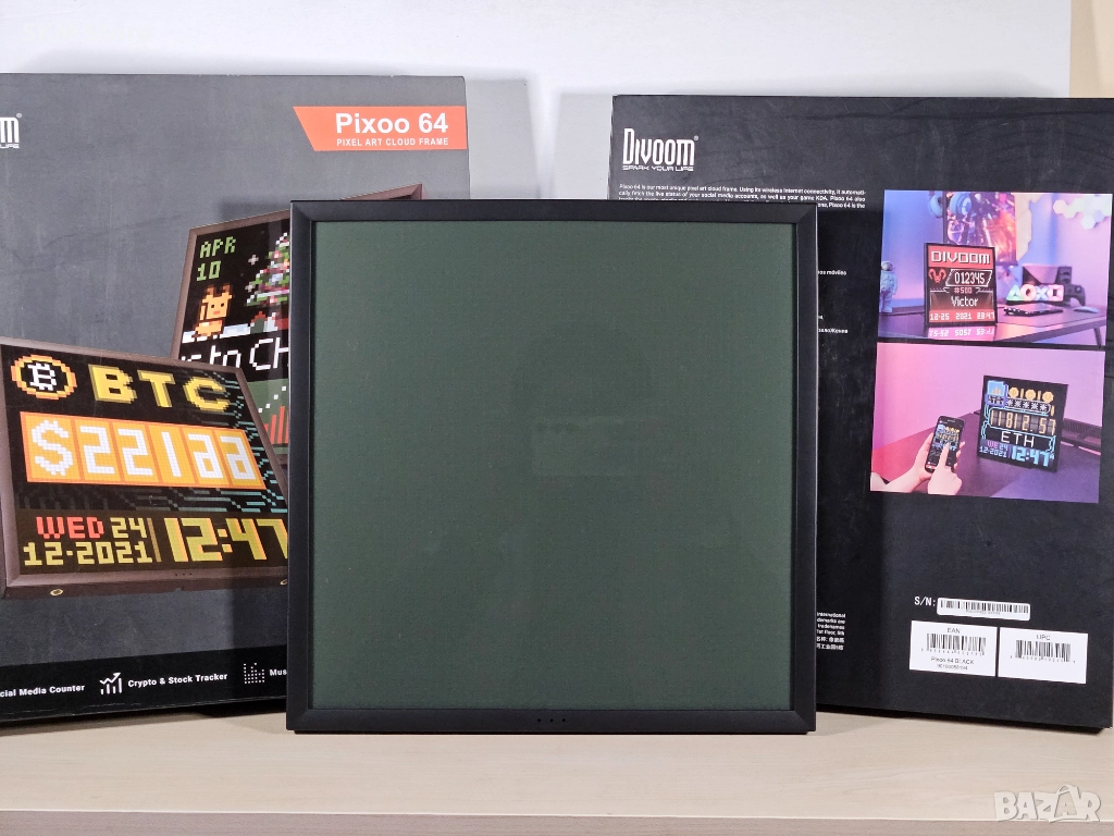 Divoom Pixoo 64 смарт арт дисплей с анимации, крипто/сток тракър и др., снимка 1