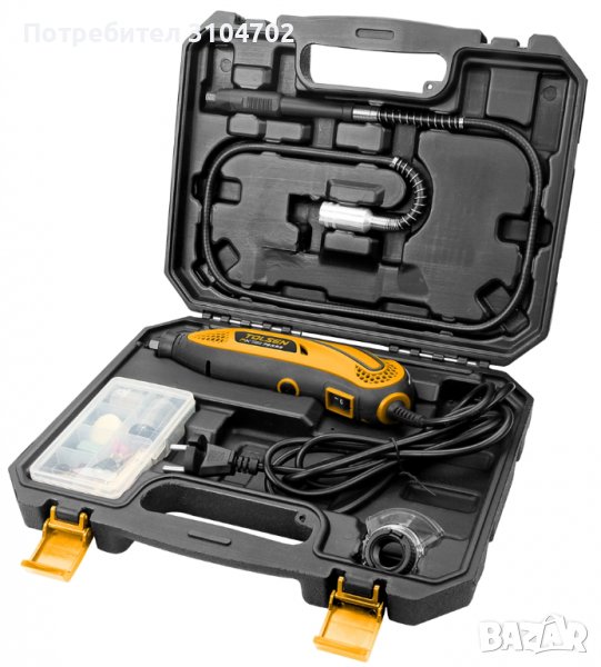 Tolsen Мултифункционален Прав шлайф 130W, включени 105 консуматива,гъвкав вал, куфарче, 79555, снимка 1