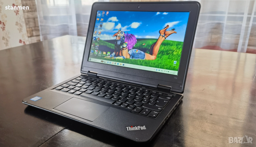 Продавам Гаранционен Lenovo ThinkPad 11e/мат11.6сKам/4х2.4ghzThr/8gbDDR4/SSD256gb/7ч.Бат, снимка 1