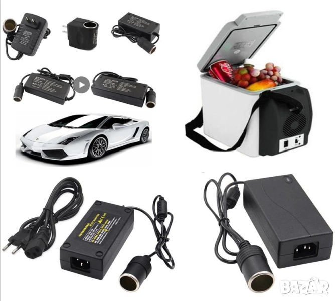 Адаптер от 220V на 12V Тип Запалка за Кола Щепсел Автозапалка Женска Букса Автомобилен Трансформатор, снимка 1