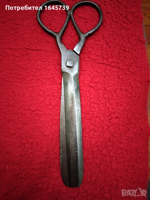 Огромна стара абаджийска ножица от 19 век, снимка 1